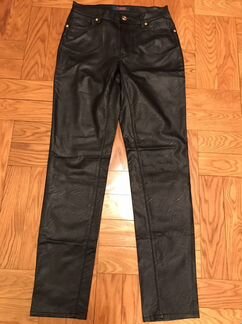 Брюки кожаные трусарди (Trussardi) черные