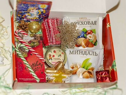 Новогодний бокс, подарок на Новый год, подарочный