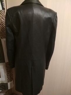 Кожаное пальто женское