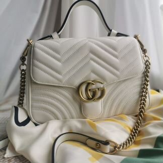 Новая сумка кроссбоди Gucci GG Marmont белая