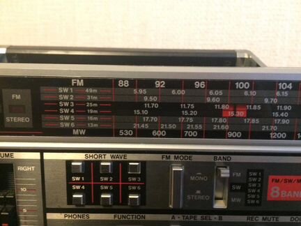 Двухкассетная стереомагнитола Sanyo 1986г, Япония