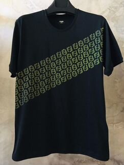 Fendi футболка с жаккардовым логотипом чёрный