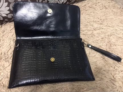 Кожаная сумка-клатч
