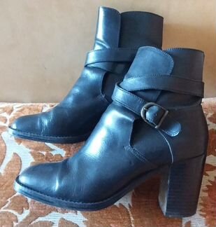 Полусапожки кожаные женские Nicole р.39 чёрные