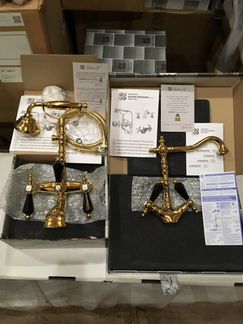 Комплект смесителей Praha crystal золото