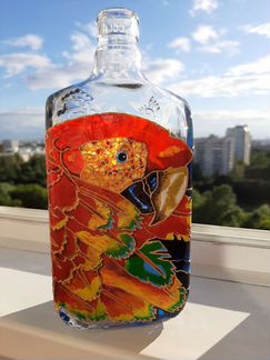 Бутылка декоративная ручная роспись