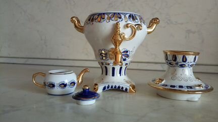 Гжель самовар фарфоровый