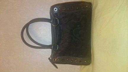 Продам темно корич замш сумку Domani