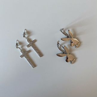 Серьги серебро бижутерия