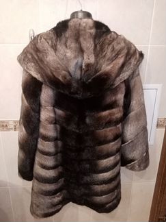 Шуба норковая,с капюшоном
