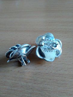 Серьги розы серебро
