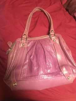 Сумка сиреневая кожаная