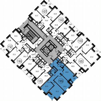 3-к квартира, 84.8 м², 2/17 эт.
