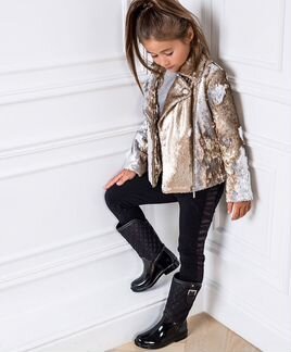 Куртка/косуха пайетками, р.116 5/6 лет новая