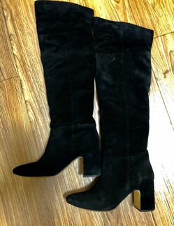 Замшевые демисезонные сапоги 40