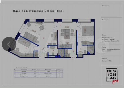 3-к апартаменты, 73.3 м², 1/6 эт.