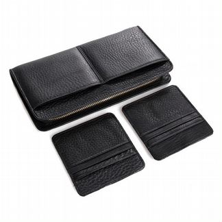 Мужская барсетка натуральная кожа черная 8069