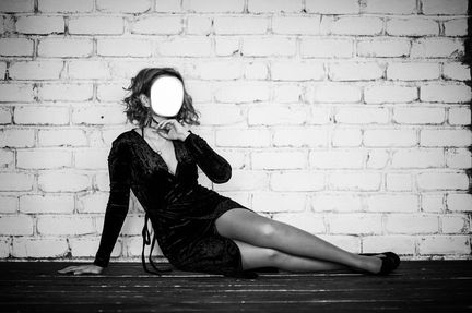 Черное бархатное платье 42-44