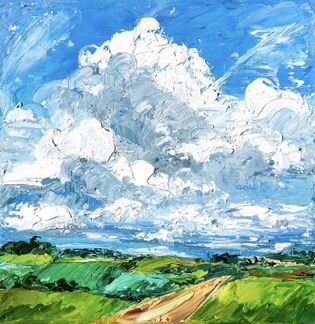 Картина маслом на холсте «Летнее небо»