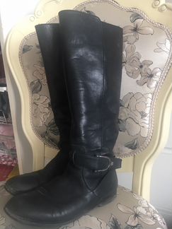 Сапоги черные натуральная кожа мех 38