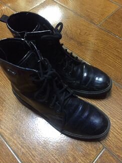 Ботинки Geox темно-синие на флисе лаковые 37 р