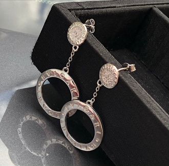 Серьги Bvlgari новые серебро
