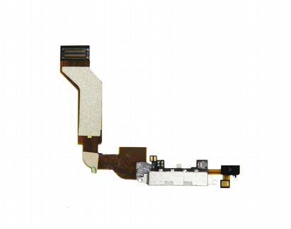 Шлейф с разъемом зу и микрофоном iPhone 4S белый