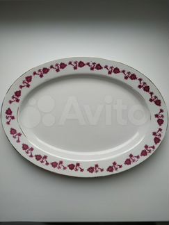Старинный фарфор, овальное блюдо