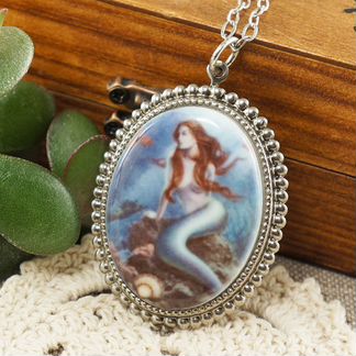 Подвеска Русалочка №4 (фарфор 30х40мм)
