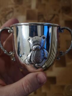 Серебряный детский поильник (чашка) 