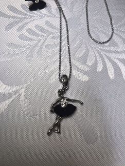 Кулон на цепочке и серьги (балерина) подарок балет