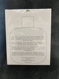 Духи EAU DE lacoste L.12.12 Blanc