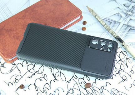Чехол-накладка для huawei Honor 30 becation beetles carbon TPU antishock черный