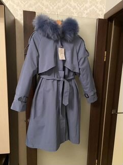 Парка с мехом тренч 3 в1 новая