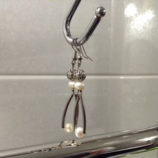 Серьги с натуральным жемчугом