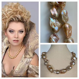 Ожерелье из барочного океанического жемчуга Колье