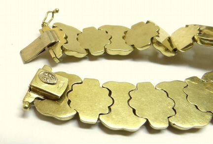 Крупное пустотелое золотое колье 585 пробы