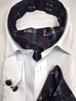 Новый галстук-аскот, паше и запонки фиолетовые