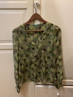 Блузка рубашка зелёная Benetton