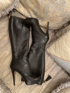 Сапоги Gucci, 38, чёрная кожа,состояние новых