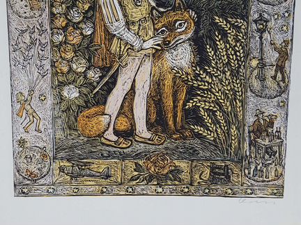 Линогравюра СССР детская художник Комаров