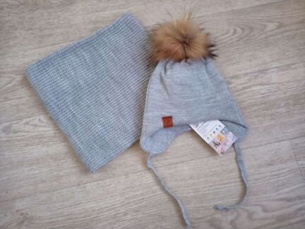 Комплект шапка зимняя и снуд р-р 45-47 новый