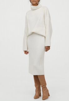 Трикотажная юбка рельефной вязки H&M