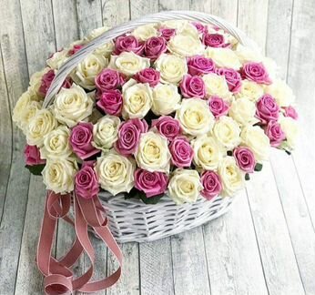 Розы, букеты цветов, 101 роза, 51роза