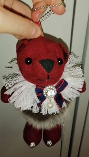 Мягкая игрушка брелок с натуральным мехом
