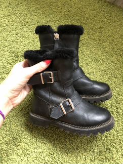 Сапоги осенние Zara кожаные