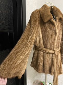 Шуба из вязанной норки