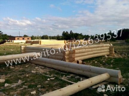 Сруб для дома с рубленным балконом