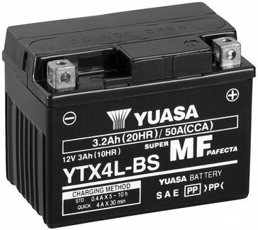 Аккумулятор GS Yuasa AGM 3Ач обрат. поляр.YTX4L-BS