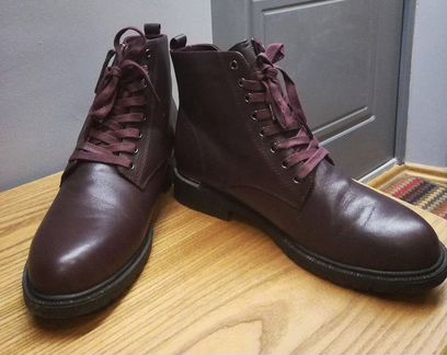 Ботинки винного цвета Pierre Cardin 40-41 (тёплые)